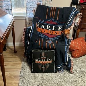 Harley Davidson throw and pillow